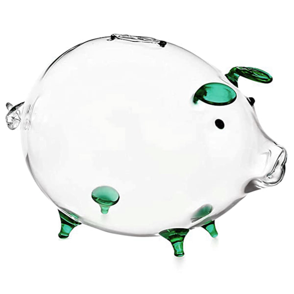 Gris Spargris Pengabox Myntsparlåda Söt Transparent Glas Souvenir Födelsedag