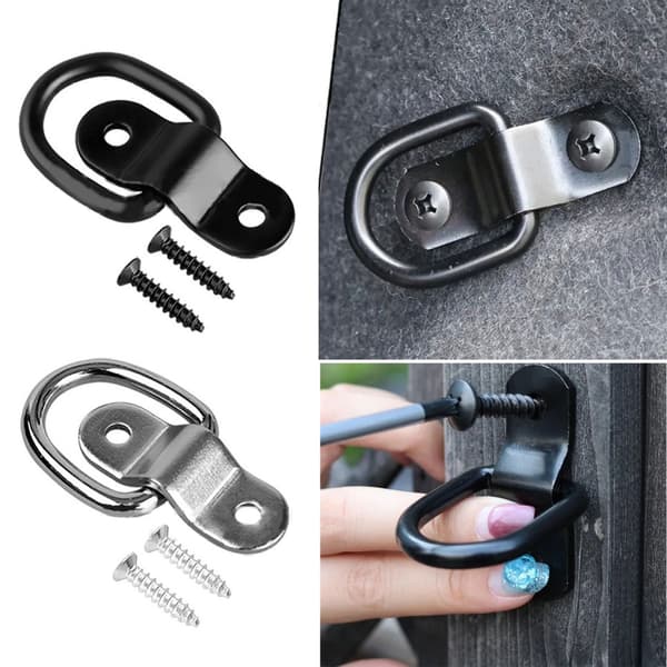Hurtig installation D-formet krog lukning køretøjsdør låse hardware trækkrog Silver