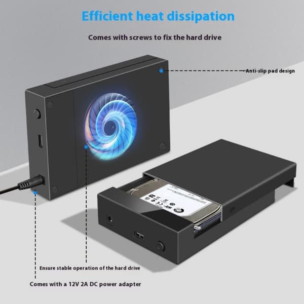 2.5/3.5-tommers ekstern harddisk kabinett USB3.0 Harddisk Case Støtte Data