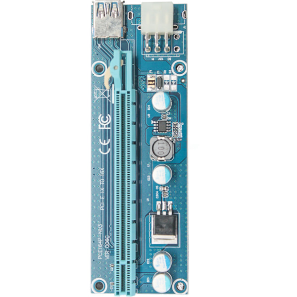 VER006C PCI-E Riser Card USB 3.0-kabel PCI för Express PCIE 1X till 16X Extender Sata 6Pin Power för grafikkort 1m