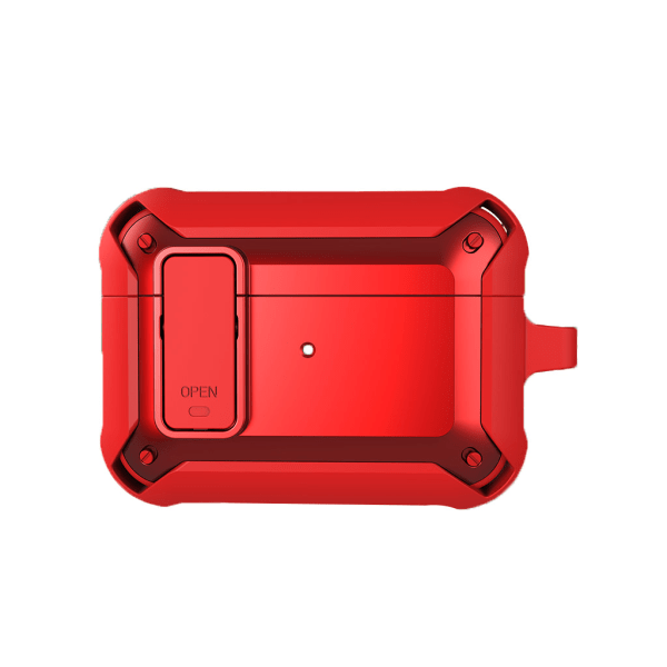 TPU för Case Cover för 1/2, pro Hörlurar Fodral med metallkrok anti-scratch Red