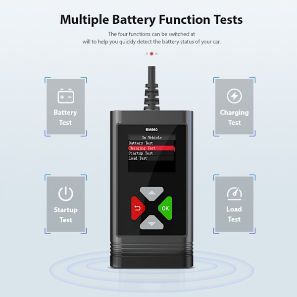 Startströmsladdningstestare Diagnostikverktyg Generator Batteritestare Analysator