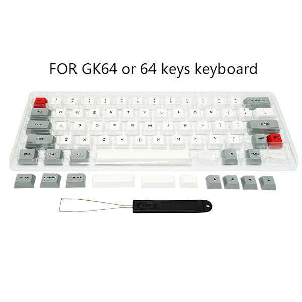 64 Tangenter Tangentsats Dubbelfärgad PBT Tjocka Tangenter för GK64 Mekaniskt Gaming Tangentbord