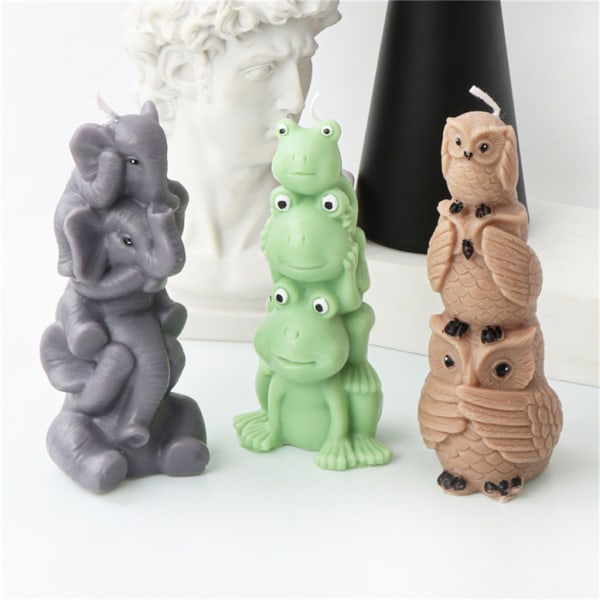 Söt Djurljus Form 3D Golden Retriever Elefant Kattunge DIY Resin Craft Lovely Animal Cake Mould 7