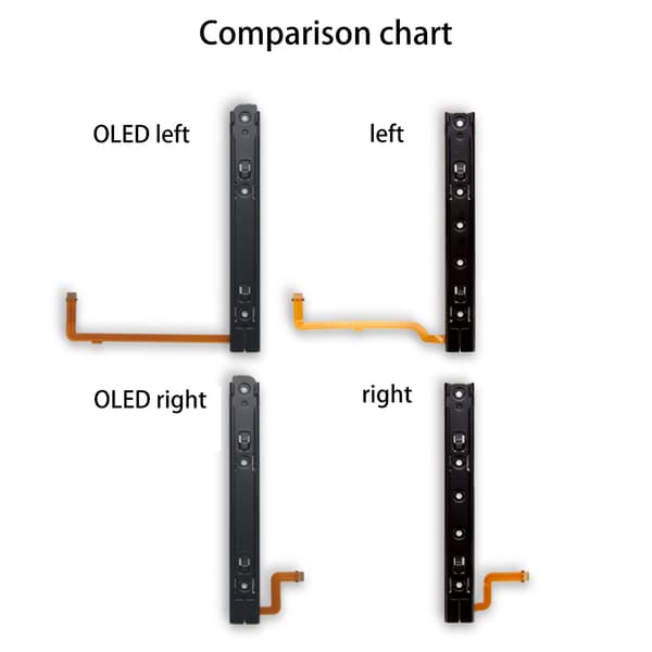 2 stk. reservedel højre og venstre gliderail med flexkabel til Switch Oled