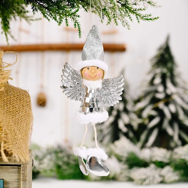 Julgransdekoration ängel för docka hänge bevingad ängel hängande prydnad Shine prydnad för sovrum öppen spis
