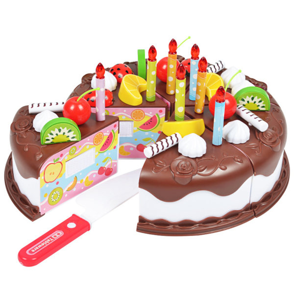 Gör-det-själv-tårtleksak Tårtleksaker av hög kvalitet låtsas för lek Skära frukt Födelsedagsleksaker Pedagogisk present till flickor Pojkar