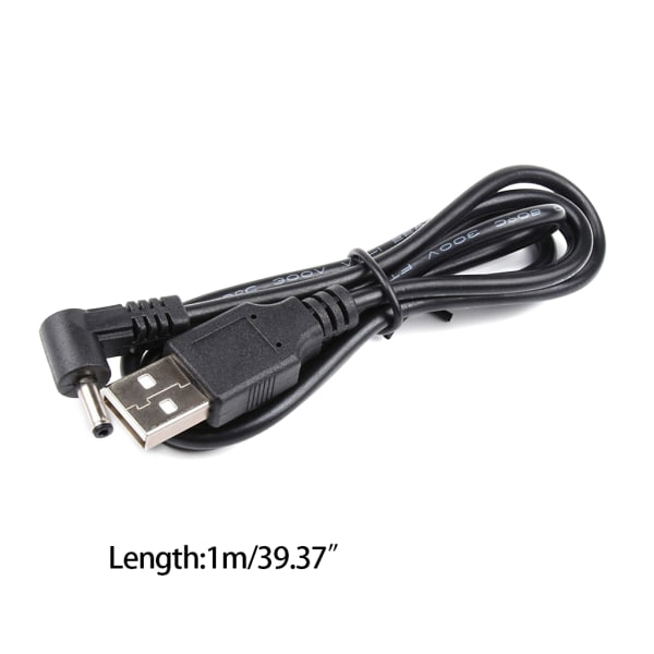 3,3 fot/1m USB hane till för DC 3,5x1,35 mm 5V power Anslutningskabel USB till för DC 5V power USB till för DC Power Ch Black