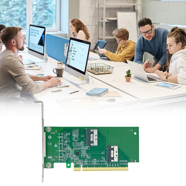 Speed PCIExpress x16 til 2 SlimSAS SFF8654 8i Adapterkort til PC-tilbehør
