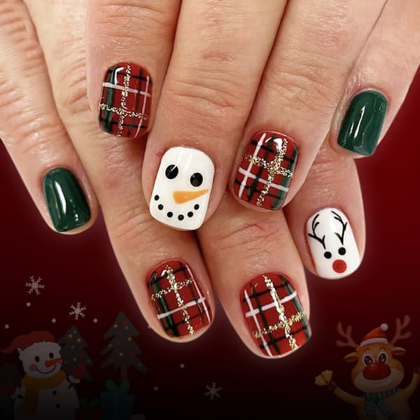 Julefest Klover Snøfigur Hjort Glitrende Design ABS Matt Holdbart Sett