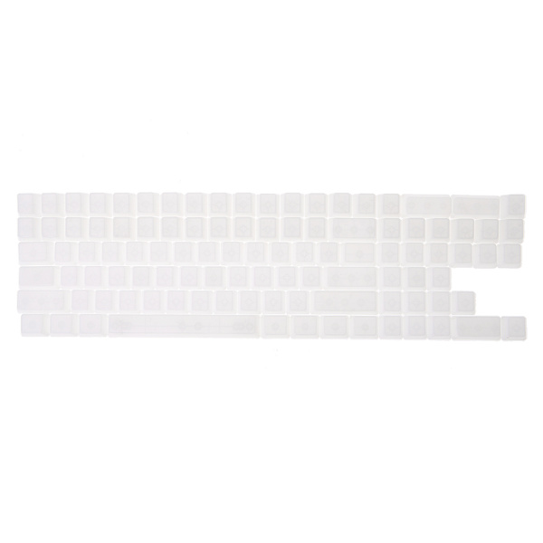 104 Tangenter Transparent Vita ABS Blank Tangentbordstoppar OEM Profil För MX Brytare Gaming Tangentbord