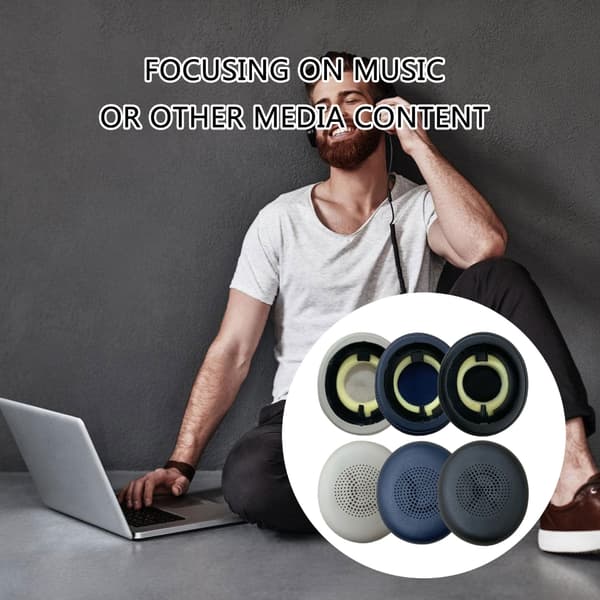 Ørepuder Ørekopper Betræk til 45h/Evolve2 65 40 MS UC USB Headset Ørevarmere Blue