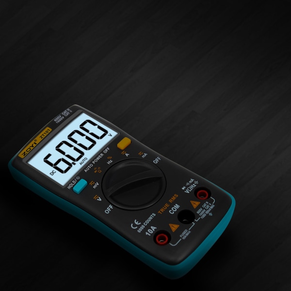 ZT101 Digital multimeter Bakgrundsbelysning A-C/D-C Amperemeter 6000 Counts A-C/D-C Amperemeter Voltmeter Bärbar Mätare Spänningsmätare