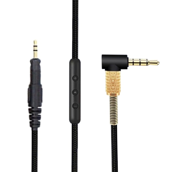 3,5 mm till 2,5 mm hörlurskabel för M40X/M50X/M60X/M70X Headsetsladd Slitstarkt Headset Nylon sladd med mikrofon