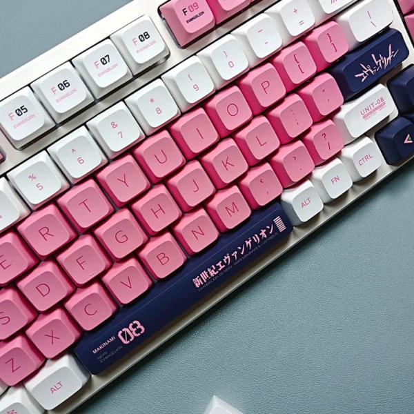 EVA 08 Sublimation- PBT Keycaps Custom DIY XDA Profile Keycaps för mekaniskt tangentbord Anpassa tangentbord Rosa Keycap