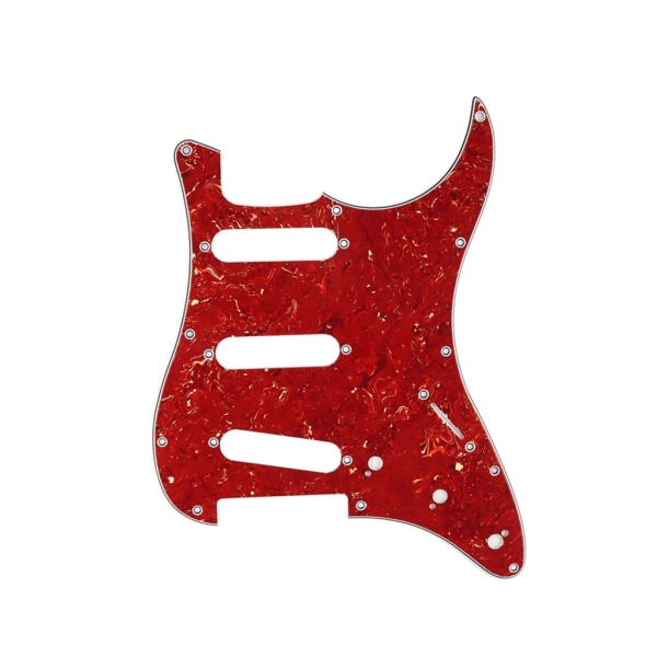 3-lagers 11-håls elgitarr valskydd anti-scratch pärlplatta cover för ST SQ elgitarrtillbehör Red pearl