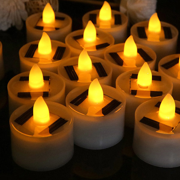 12 st Solar Candle Light Rökfri Simulering Elektronisk Ljus Lykta Lampa