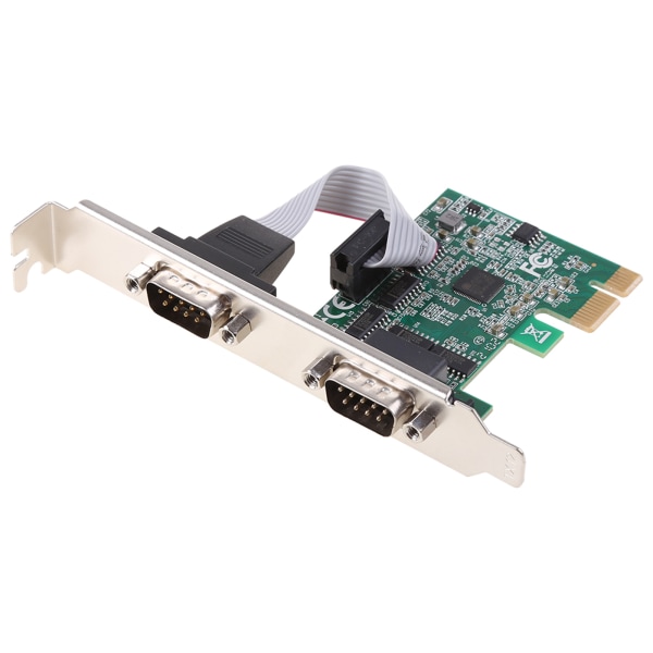 PCIe Dual Serial Expansion Card Chip AX99100 2 Port Industrial DB9 COM RS232 Converter Adapter Controller för stationär PC