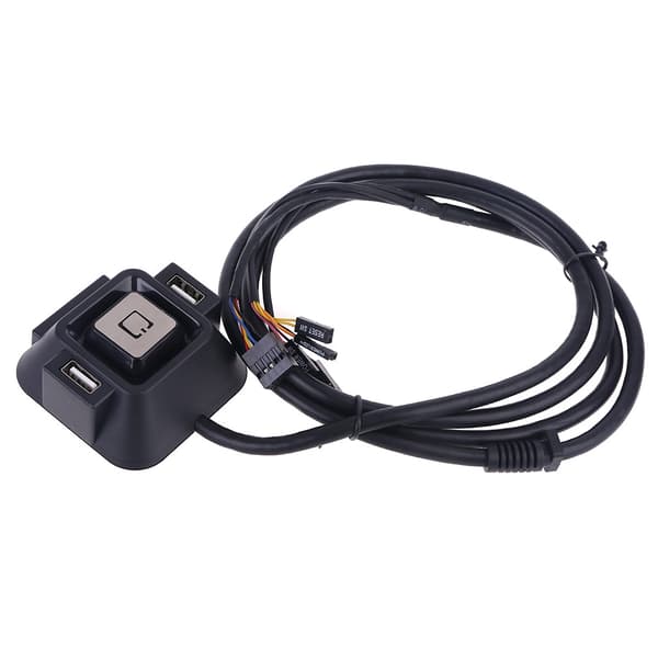 Multifunksjonell USB 2.0 Datamaskin PC Bryter Ekstern Strøm På/Av Reset Knapp med Mikrofonporter