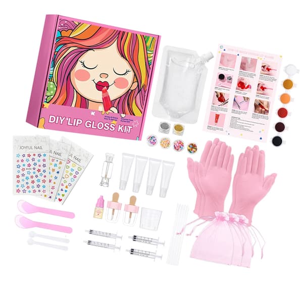 Børne Læbe Skønhed Makeup Sæt Lipgloss Fremstillingssæt DIY Læbeglasur Sæt