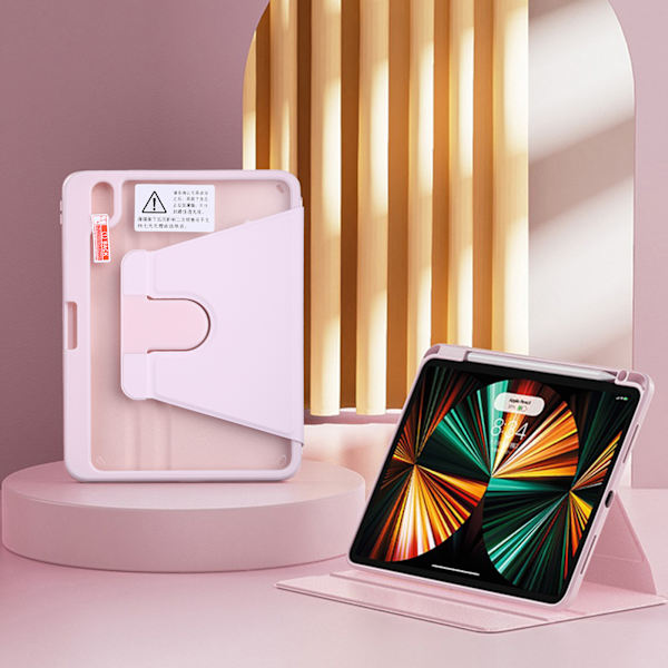 Full Body Tablet Skydd för Case TPU för Smart Cover med laddningspenna öppning 360° Rotation Auto Wake / Sleep i min Black