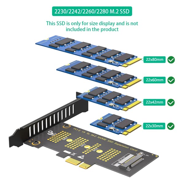 Effektiv Nvme Solid Disk til PCIe 1X Grensesnitt Konverteringsadapterkort Rask