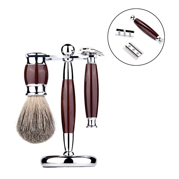 Män Manuell Raksats Skäggrengöringsborste Rakapparat för Razor Stand Grooming Tool D