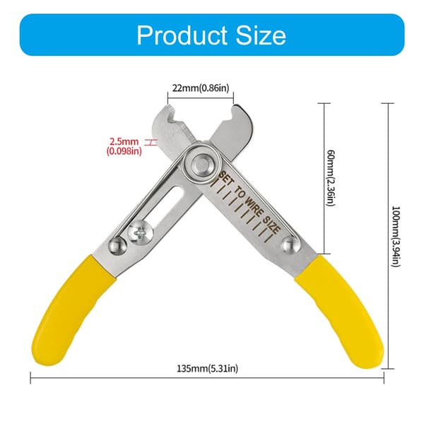 Wire Stripper Cutter med Skarp Rustfri Stål Klinge til Tynd Tråd