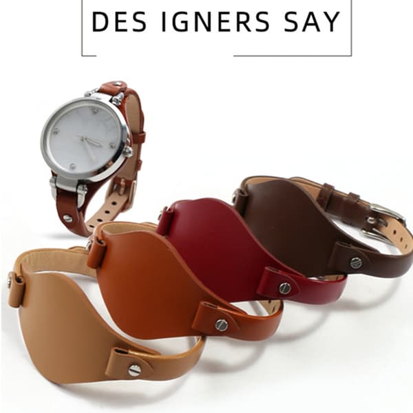 Luksuriøs urrem i ægte læder, åndbart design, langvarig kvalitet Red