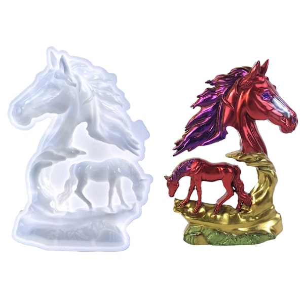 3D Hestestatue Støbeform Resin Form Hule Heste Skulptur Form Ornament