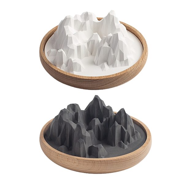 Bergsform kiselgur Dofter Diffuser Skrivbord Badrumsbänk Bordsdekoration för hem Festprydnad nyår White