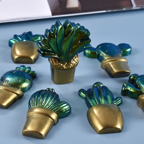 Handgjord 3D Cactus diy mold Nyckelring Nyckelring Berlocker Form DIY Hantverk Smycken för Nyckelring Hänge Silikon M