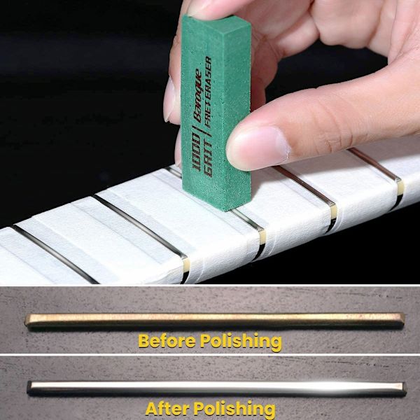 Guitar Fret Erasers Polering Rengöring Frets Polish Tools för gitarrsträngar & Fret Polering Slipmedel 180&400&1000Grit
