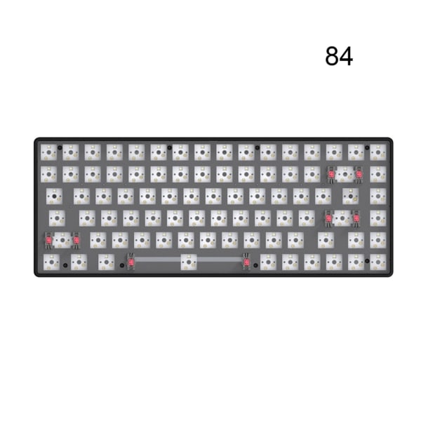 84/100Keys Custom Mechanical Keyboard Shaft Holder Kit Hot-swappable 3 Mode Bluetooth 5.0 2.4G Wired Custom Shaft Tester Black 84 keys