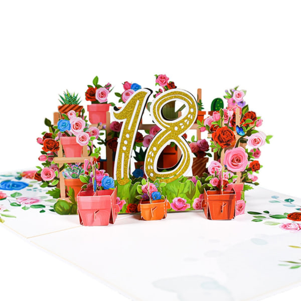 3D-blomsterjubileumskort gratulationskort med litet kort kuvertsats för bröllopsparets födelsedagsminne 18