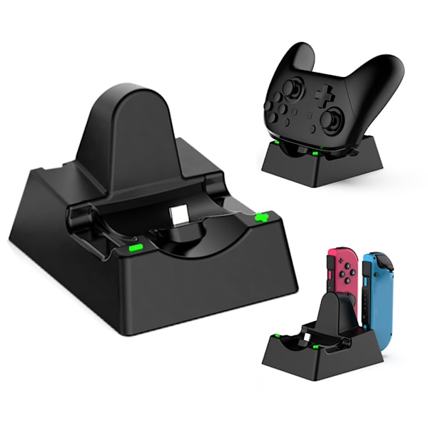 Laddningsdocka för Switch/Lite/Joy-Con/ PRO Compact Charger Stand Station med LED-indikator och typ C laddningskabel