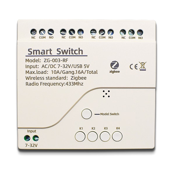 Tuya Smart 4CH RF Kytkinmoduuli WiFi Kaukosäädin Langaton Kytkinpaneeli Ääniohjaus Alexa Googles Homelle