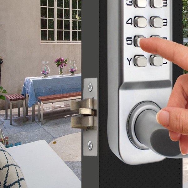 Mekaniskt digitalt dörrlås Nyckellöst kombinationskodlås Zinklegering Nyckellöst dörrlås med handtag utan batteri Green bronze