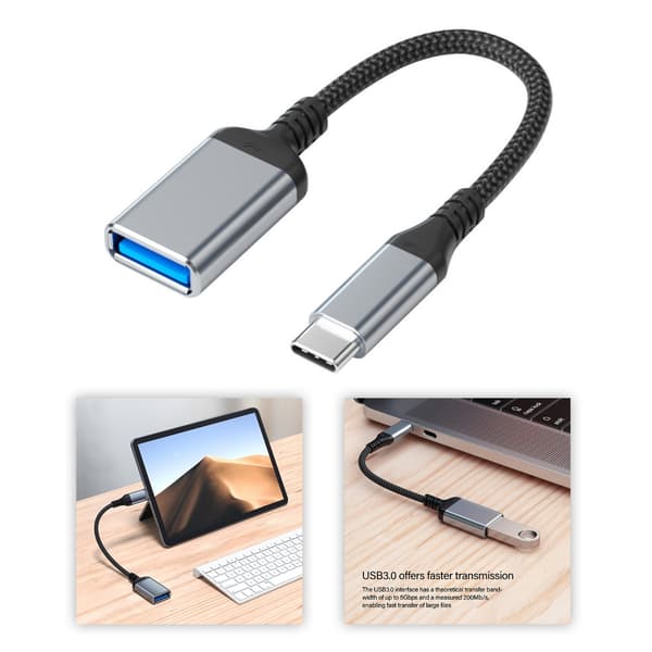 Multifunktionelt USB C OTG-kabel Link Mus Flashdrev til Type C Telefoner Tablets