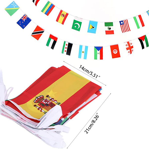 100 olika länder Hängande flaggor Banderoller för kontorsbar Hotell Hemdekorationer Aktivitet Internationella världens banderoller
