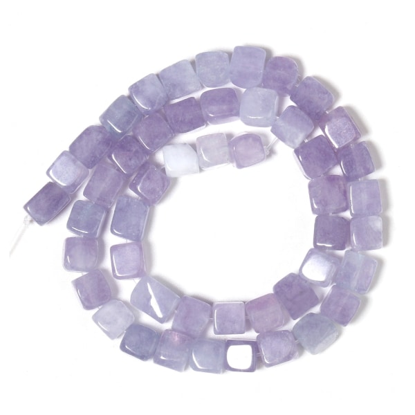 Naturliga akvamariner Fyrkantiga stenpärlor Kristall Lös distanssträngspärlor för gör-det-själv pärlor Smycken Halsband gör 8X8mm null - 3