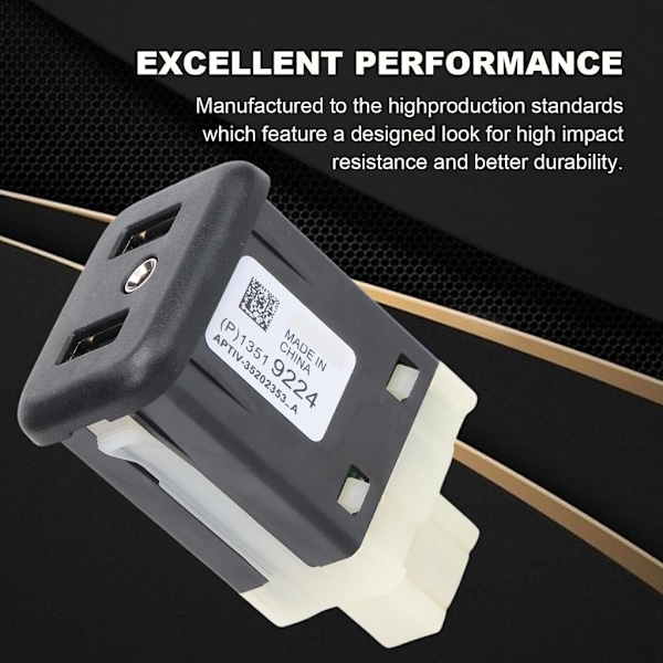 AUX Interface USB Port Udskift 13519224 13509942 Auto Dobbelt USB Port