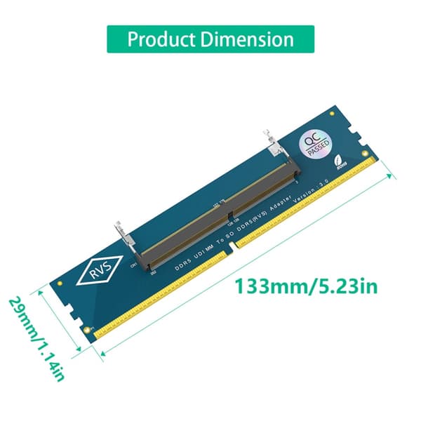Laptop DDR5 Minne SO-DIMM til PC Stasjonær DIMM Utvidelseskort Adapter