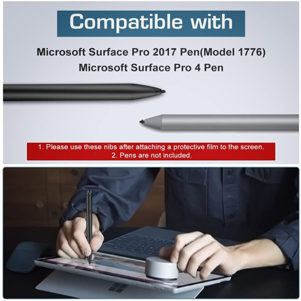 3-pack ersättningssats för ytpennaspets Original pennspetspåfyllning för SurfacePro4 / 5 / 6 / 7 penna