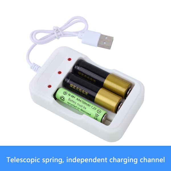 Letvægts 3-slots batteriopladeradapterbase til AA 3A genopladelige celler