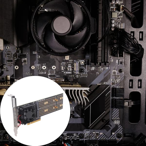 Metall PCIe3.0 Expansionskort 48 Lane Splitters Stöder Fyra M.2 SSDs 22110 Storlek