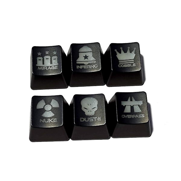 6 st DIY ABS Bakgrundsbelyst Mekaniskt Tangentbord Keycap OEM Profil R4 Personlig Höjd Genomskinlig för Tangent