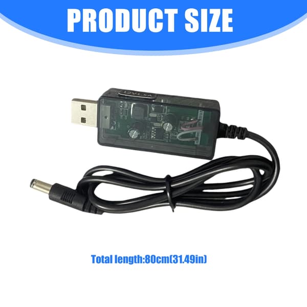 Effektiv USB 5V til 12V 1.5A spændingsforstærkerkabel til routere DC5.5x2.1mm