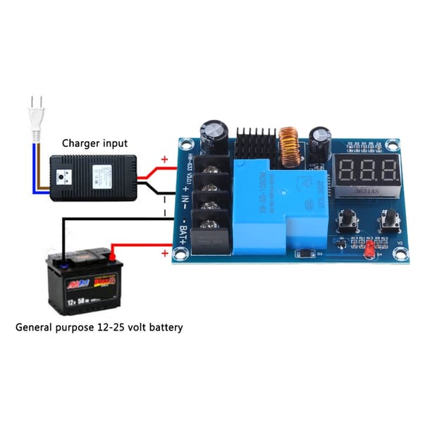 Batterioplader kontrolmodul 6-60V opbevaring lithium/bly batteri switch modul