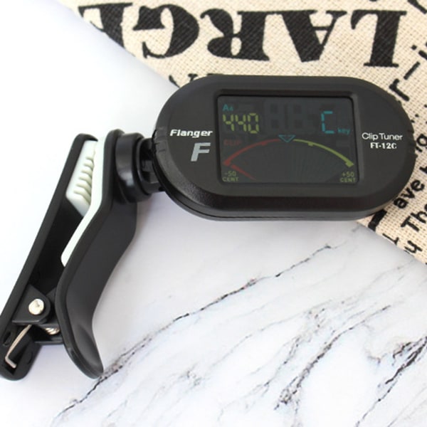 Bärbar LCD-skärm Instrument Tuner Clip On Tuner Device för gitarr bas Ukulele violin musiktillbehör